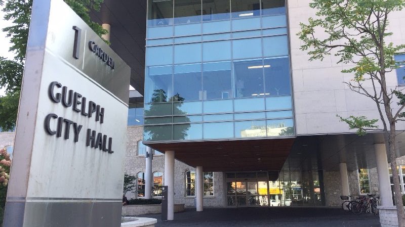 Guelph City Hall, located at 1 Carden Street, in the daytime