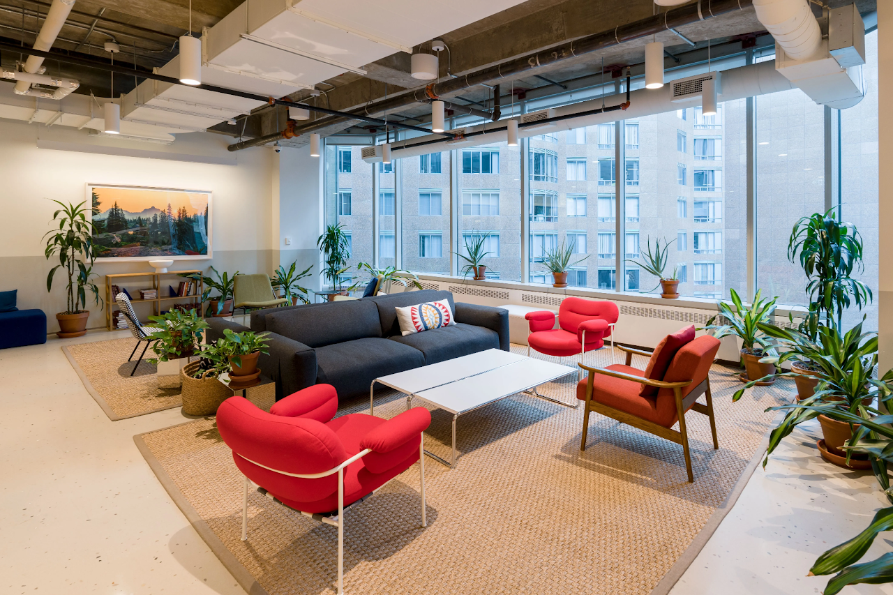 The lobby area on the 14th floor, where Pepper's office is located